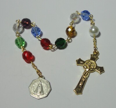 Notre Dame des Joyaux One Decade Rosary Our Lady of the Jewels w/ Vintage Medal
