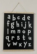 9x12 Alphabet Poster Framed with Wood Hanger, Wall Decor for Classroom/Kids Room