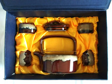 Chinese Ceramic Tea Set New in Box - Tea Pot With Four Tea Cups