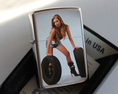Zippo Lighter   Girl with Wheels Pin Up Sexy   2003903   Neu New   A313