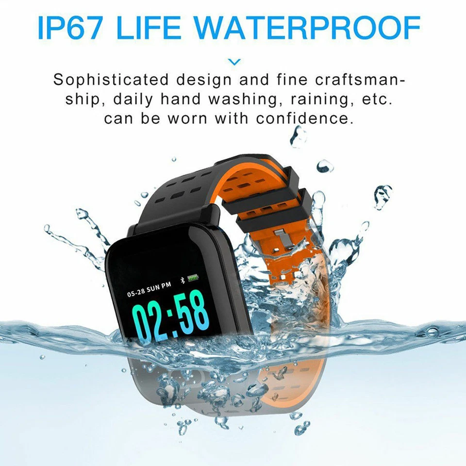 Waterproof A6 Smart Watch Heart Rate Monitor Bracelet Wristband for Android RK - Image 4 of 4