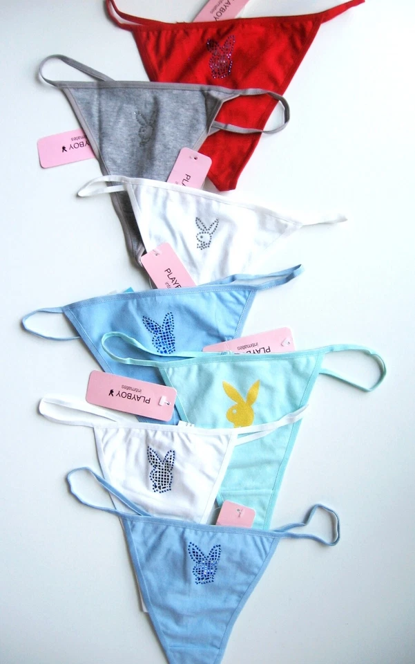 Tanga tanga de algodón elástico con cabeza de conejo A222 Playboy íntimates Foto 3 de 4