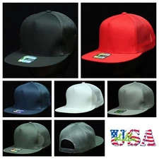 5 Panel Baseball Cap High Crown Mesh Casual Snapback Trucker Flat Bill Sports