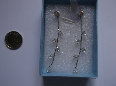 BRANDNEU>VERSILBERT>PLATTIERT>WEIDE STRASS UND OVALE FORM TROPFEN>OHRRINGE>