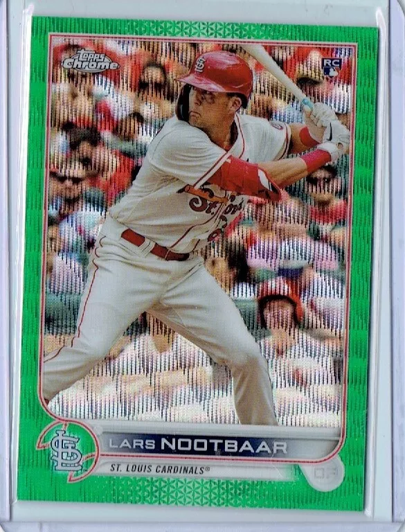 LARS NOOTBAAR 2022 TOPPS CHROME GREEN WAVE REFRACTOR ROOKIE RC /99 CARDINALS