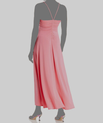A.L.C. Julieta Womens Halter Cut Out Maxi Dress, Rose