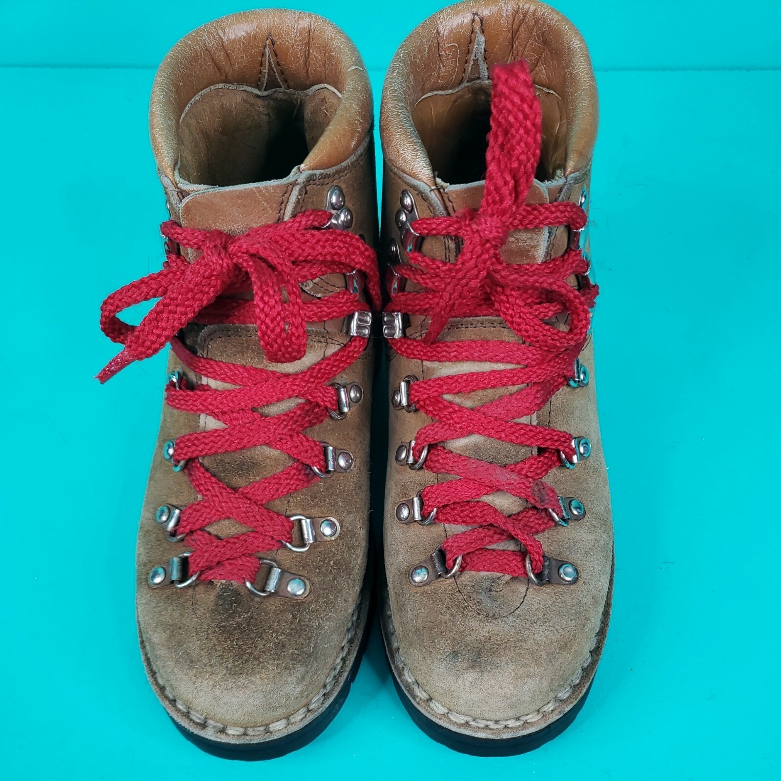 Vintage Women's Dunham Brown Leather Suede Hiking Boots Size 7 Vibram Italy eBay