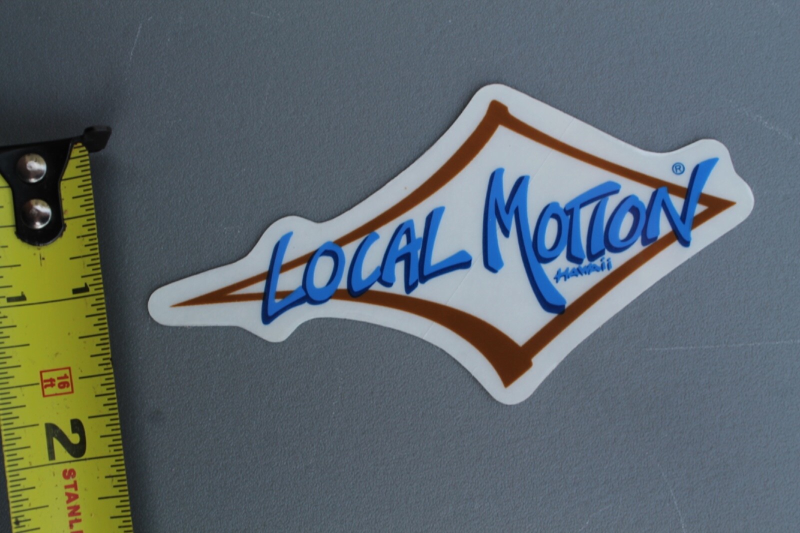 LOCAL MOTION Hawaii Surfboards Clear Brown Blue 80's LM1 Vintage Surfing STICKER