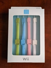 4 Nintendo Wii Remote Wrist Strap RVL-018 Green  Blue Pink White - New!