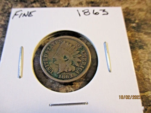 1863 INDIAN CENT FINE   12