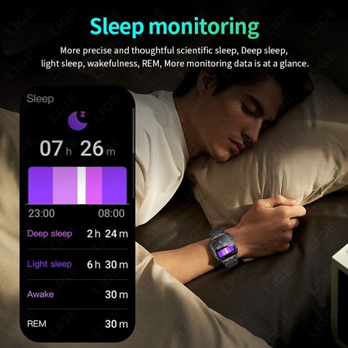 2025 Smart Watch Men Military Sport Fitness Tracker Heart Rate Sleep Wristwatch - Picture 6 of 9