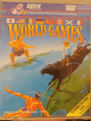 World Games (Epyx 1986) Commodore C 64 (Tape, Box) working condition 8-bit