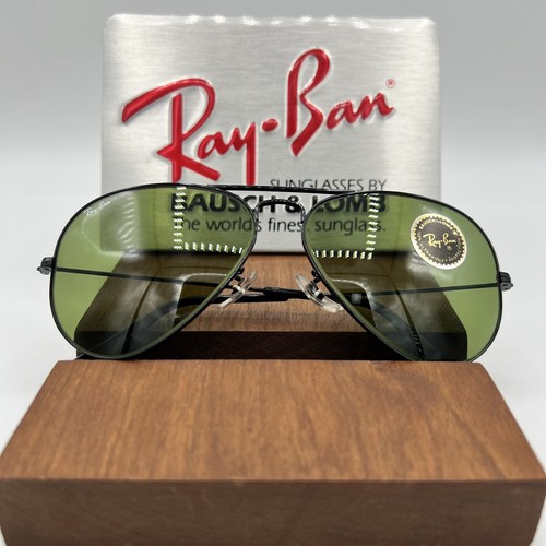 Vintage Ray Ban B&L Rb3 GRÜNE 58 mm schwarze Fliegersonnenbrille Neu aus altem Lagerbestand - Bild 3 von 12