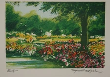 Raphael ROBIC - Lithographie originale signée - Jardin à Giverny 9