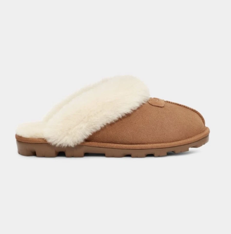 Zapatos para mujer UGG COQUETTE piel de oveja zapatillas deslizables 5125 CASTAÑO estilo clásico Foto 2 de 4