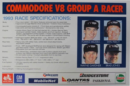 HRT 1993 Bathurst Specifications Card Holden VP Signed Tomas Mezera Win Percy - Bild 4 von 4