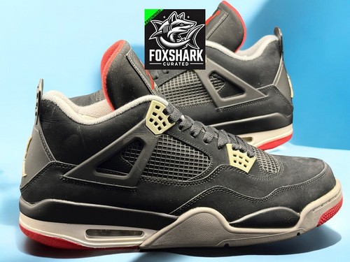 Size 13M 2012 Air Jordan 4 Retro Black Cement Bred 308497-089 Preowned - Picture 8 of 17