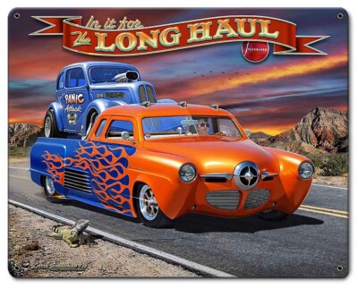 '49 STUDE HOT ROD HAULER TRUCK Metal Sign by Larry Grossman