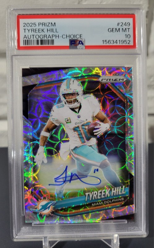 2025 Panini Prizm Tyreek Hill #249 Choice Auto /25 PSA 10 Gem Mint Low Pop