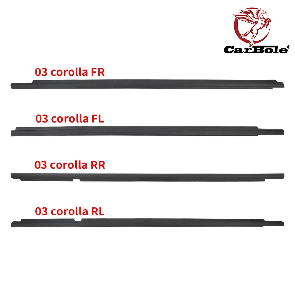 4 piezas para Toyota Corolla 2003-2008 tiras climáticas molduras de ventana cinturón de sellado Foto 4 de 4