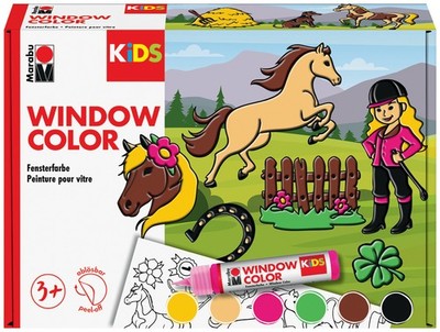 Marabu KiDS Window Color-Set ''Ponyhof'' 6 x 25 ml