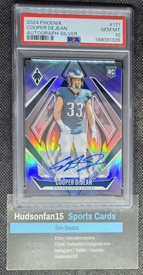 Cooper DeJean 2024 Panini Phoenix #171 Rookie Auto Silver 132/199 PSA 10 Eagles
