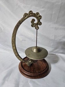 Brass Buddist Tibetan Chime of Compassion Tingsha On Pedestal Meditation Bell