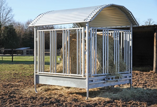 Kerbl Pferde Viereckraufe Mit Sicherheitsfressgitter 2 X 2 M 12 FresspläTze-image