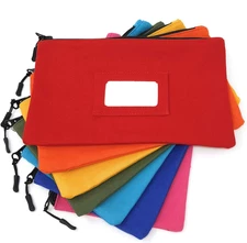 Canvas Tool Bag with ID Window and Blank Cards – Large Zipper Tool Pouches Organ