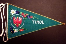 Fanion TIROL ÖSTERREICH Autriche Wimpel Pennant - en tissu brodé - ca 1960