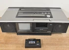 RARE Vtg SHARP Model 4G100 TV-FM/AM Microcassette Boom Box + AN-100MC