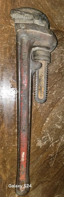 #ad VTG Ridge Tool Co Rigid 18” Heavy Duty Adjustable Straight Pipe Wrench Elyria OH $14.99