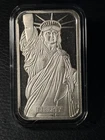 1982 Johnson Matthey Statue of Liberty by MTB 1oz. Silver Art Bar