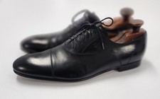$1100 Men's Gucci Black Lace Up Shoes  9.5 D Excellent Condition Made In Italy