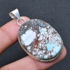 Tibetan Turquoise Gemstone Handmade  Jewelry Pendant 1.89" j553