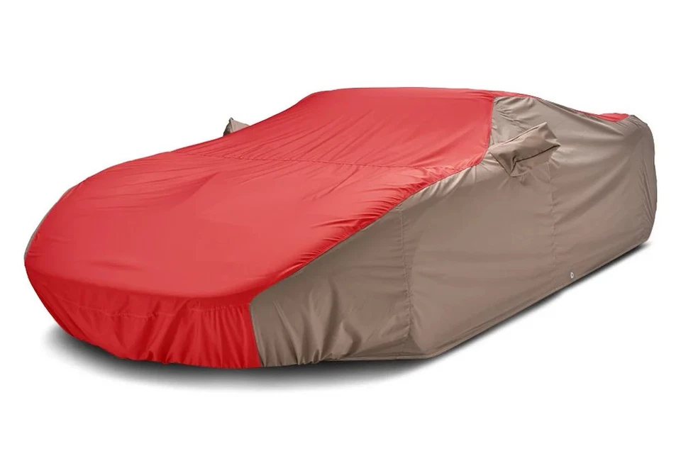 For BMW 850Ci 93-97 WeatherShield HP Two-Tone Red Custom Car Cover w Taupe Sides Foto 2 de 4
