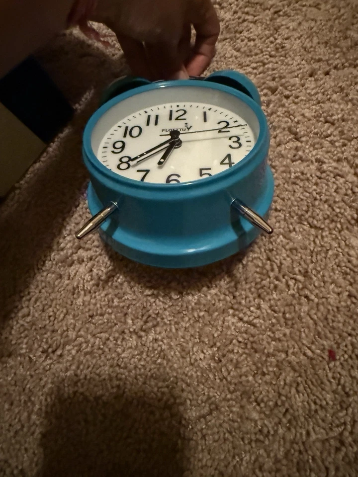 Loud Alarm for Deep Sleepers) 4'' Twin Bell Alarm Clock with Backlight- Blue - Image 3 of 4