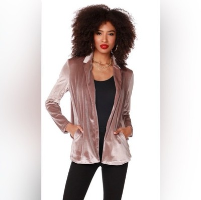 Bobi Black Taupe Velvet Blazer Medium 