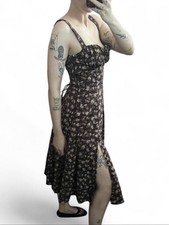 Windsor Brown Floral Corset Midi Dress