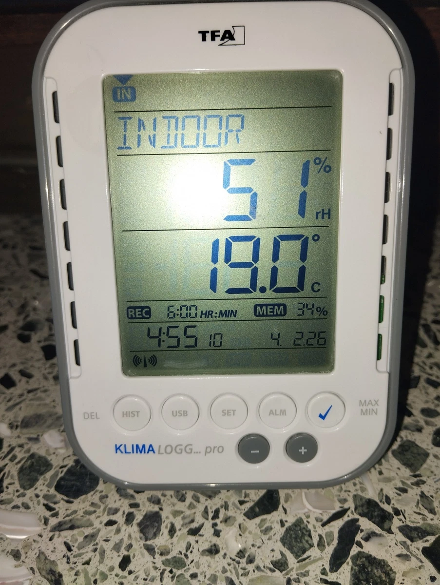 TFA Dostmann Thermómetro Hygrómetro Registrador de Datos Log 32 TH 31.1054