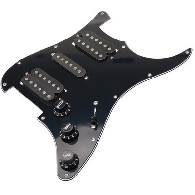 Prewired 3-Ply Black Pickguard for Fender Strat