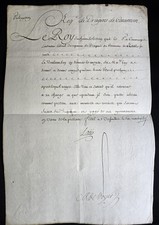 1753 - LOUIS XV SIGNED MILITARY LEAVE DOCUMENT – Regiment of Dragoons of Caraman