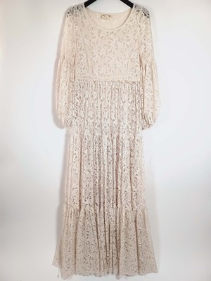 Mia Joy Dress Lace XS Prairie Western Cottage Wedding Renaissance Lantern Sleeve