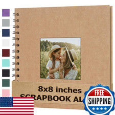 Scrapbook Photo Album 8x8 Hardcover Kraft with Window - 40 Pages