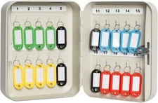 Key Cabinet Wall Mount,Locking Organizer,Key Storage Lock Small, White 