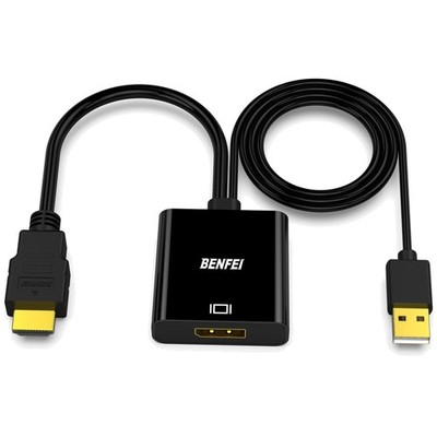 HDMI zu Displayport Adapter, 4K@60Hz, 2K@144Hz, 1080P@165Hz, aktiv, Für Monit...