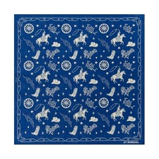 22"x22" Cowboy Element Cotton Bandana Multi-Purpose Headbands Blue