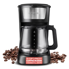 Gourmia One-Touch Switch Black 12-Cup Drip Coffee Maker