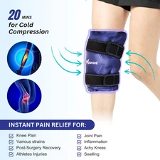 Ice Pack with Cold Compression for Knee Pain Relief, Swelling, Knee Replaceme...