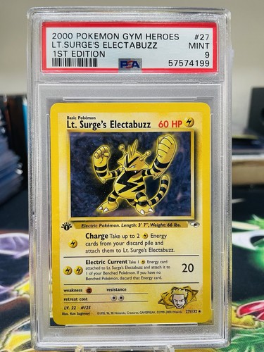 Lt. Surge's Electabuzz (1st Edition) graded PSA 9 for sale on eBay